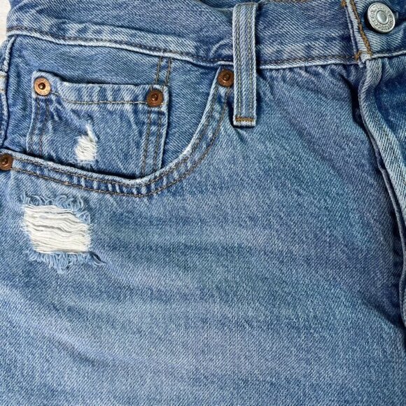 Levi Strauss 501 Denim Blue Jeans u Short Short Daisy Duke Hot Pants Size W28 Hi - Picture 4 of 7